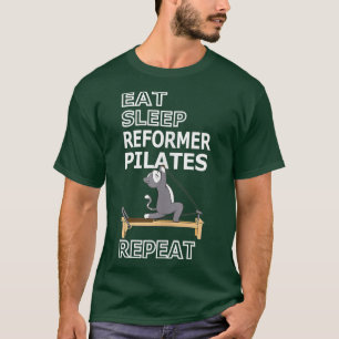 Camiseta Funny Pilates gato Lover Eat Sleep Reformer Pilate