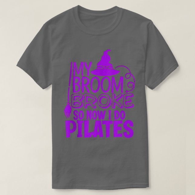 Camiseta Funny Pilates Halloween Gym Eercise Witches Hat Br (Diseño del anverso)