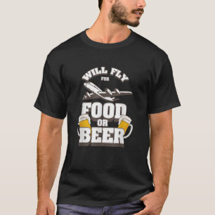 Camiseta Funny Pilot Gif Aviation Volará Para Alimentos O C
