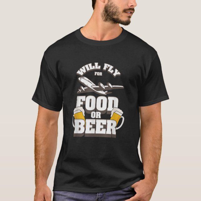 Camiseta Funny Pilot Gif Aviation Volará Para Alimentos O C (Anverso)