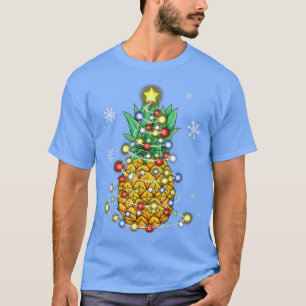 Camiseta Funny Pineapple Christmas Tree Lights Xmas 
