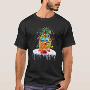 Camiseta Funny Pineapple Sungafas Aloha Hawaii Navidades