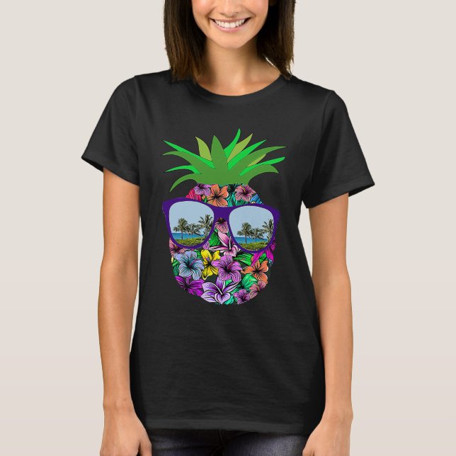 Camiseta Funny Pineapple Sunglasses Aloha Hawaiian Hawaii B (Anverso)