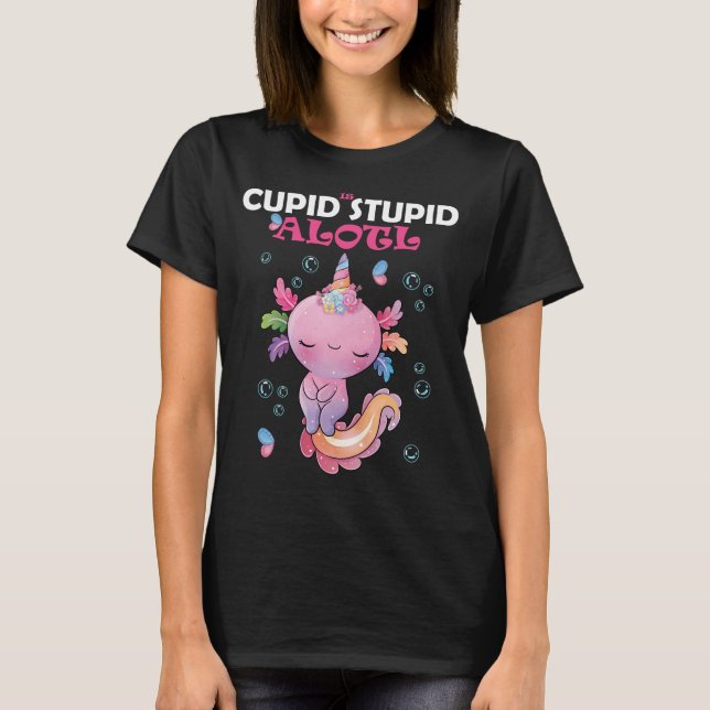 Camiseta funny pink axolotl valentine (Anverso)