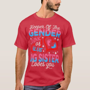 Camiseta Funny Pink Or Blue Big Sister Loves You Gender Rev