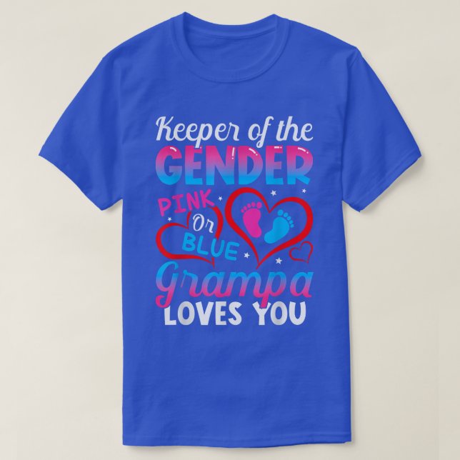 Camiseta Funny Pink Or Blue Grampa Loves You Gender Reveal  (Diseño del anverso)