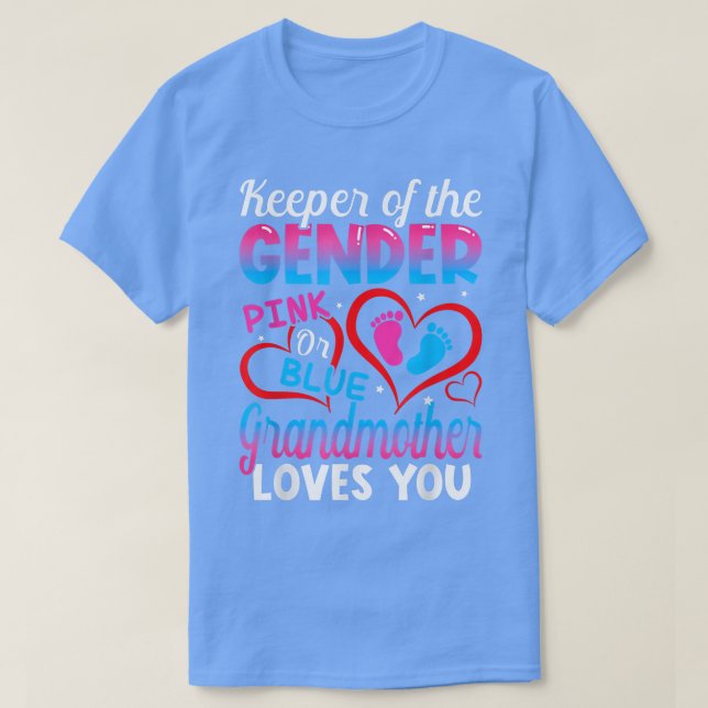 Camiseta Funny Pink Or Blue Grandmother Loves You Gender Re (Diseño del anverso)