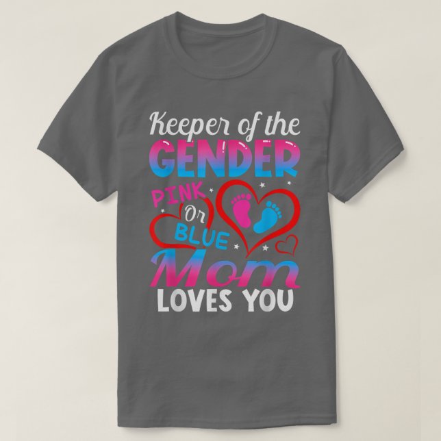 Camiseta Funny Pink Or Blue Mom Loves You Gender Reveal Cut (Diseño del anverso)
