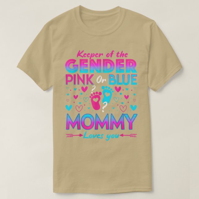 Camiseta Funny Pink Or Blue Mommy Loves You Gender Reveal C (Diseño del anverso)