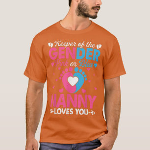 Camiseta Funny Pink Or Blue Nanny Loves You Gender Reveal C