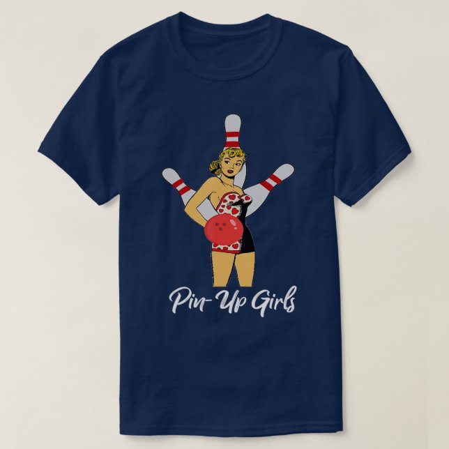 Camiseta Funny PinUp Chicas en la boliche (Diseño del anverso)