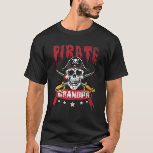 Camiseta Funny Pirate Abuelo Skull Jolly Roger Novedad Buc