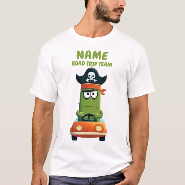 Camiseta Funny Pirate Cactus Road Trip Team | ¡Personalizab (Anverso)