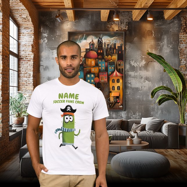 Camiseta Funny Pirate Cactus Soccer Fans Crew | Personaliza (Subido por el creador)