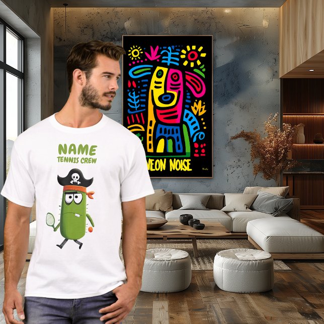 Camiseta Funny Pirate Cactus Tennis | ¡Personalizable (Subido por el creador)
