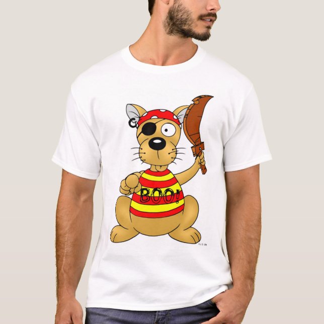 Camiseta Funny Pirate Dog with Toy Sword (Anverso)
