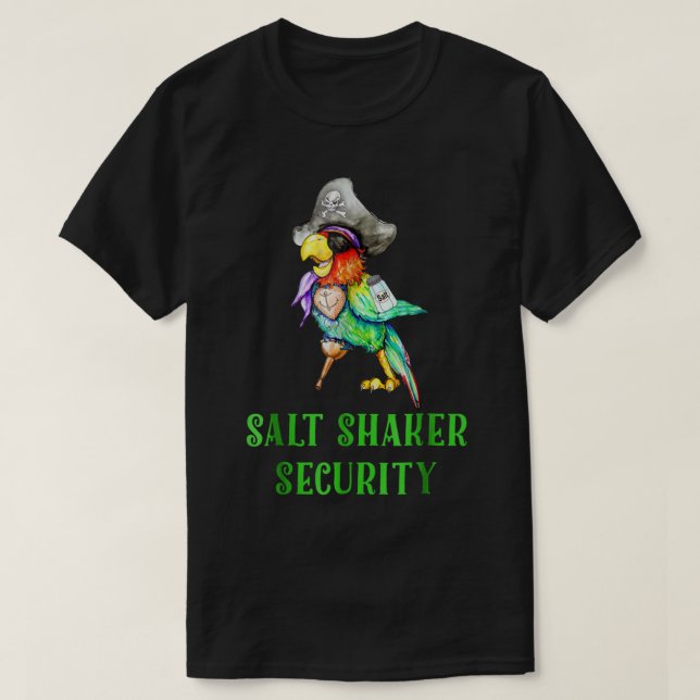 Camiseta Funny Pirate Parrot Salt Shaker Design (Diseño del anverso)