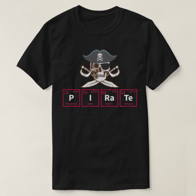 Camiseta Funny Pirate Periódico Table Elements Chemistry Gi (Diseño del anverso)
