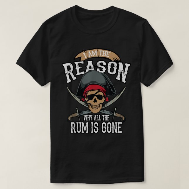 Camiseta Funny Pirate Rum Lover Design (Diseño del anverso)