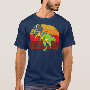 Camiseta Funny Pirate T-rex Dinosaur Dino Retro Halloween 2