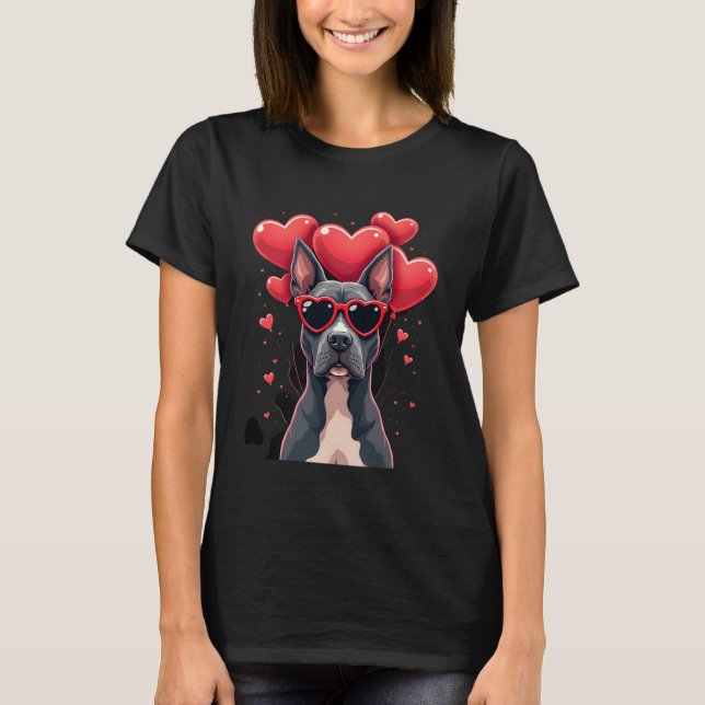 Camiseta Funny Pitbull Heart Valentines Day Dog Dad Mom Gif (Anverso)