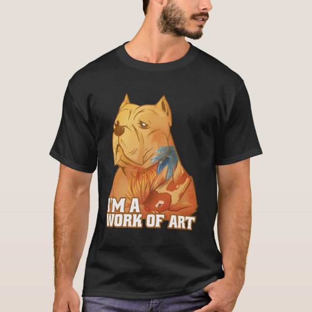 Camiseta Funny Pitbull Lover Obra De Art Pittie Dad Dog Mom (Anverso)