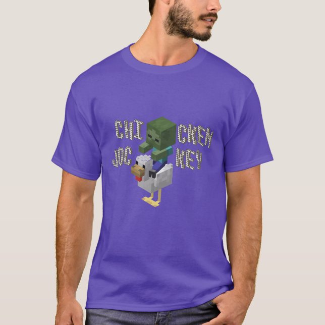 Camiseta Funny Pixel Chicken jockey - Paro de juegos retro (Anverso)