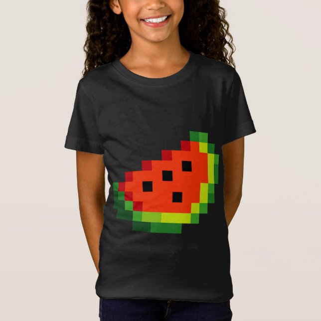 Camiseta Funny Pixel Watermelon - Retro 8 - juego de arcade (Anverso)