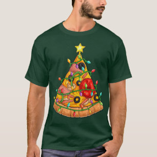 Camiseta Funny Pizza Christmas Tree Lights Xmas Boys For Pi