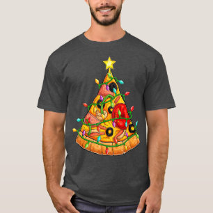 Camiseta Funny Pizza Christmas Tree Lights Xmas Boys For Pi