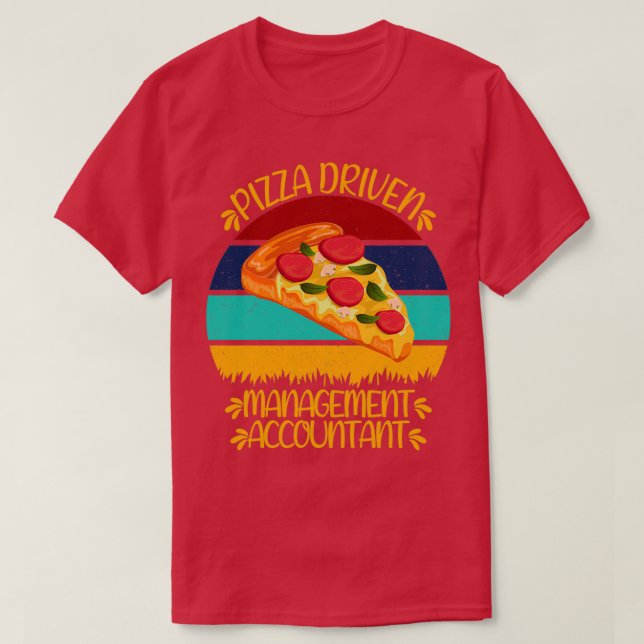 Camiseta Funny Pizza Quo, Contador De Gestión De Pizza (Diseño del anverso)