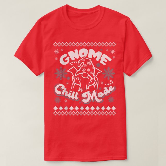 Camiseta Funny PJ Snowflake Candy Cane Happy Lazy Gnome Chi (Diseño del anverso)