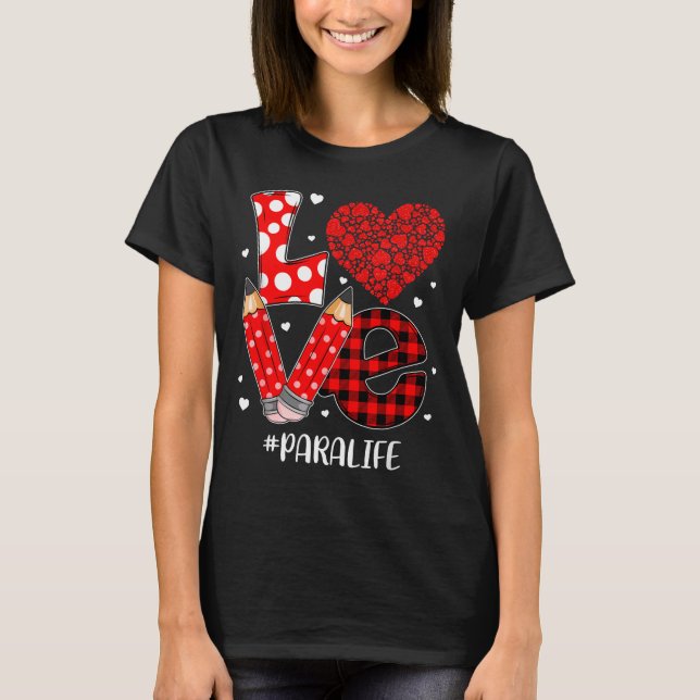Camiseta Funny Plaid Heart Love Para Life Valentine Day Chr (Anverso)