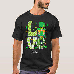 Camiseta Funny Plaid Shamrock Love Sister Shamrock St Patri