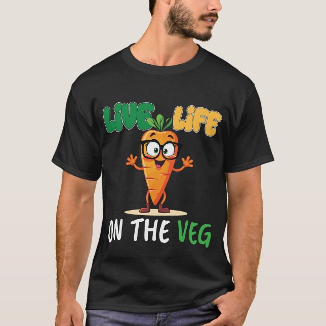 Camiseta Funny plant based design_ carrot with funny Vegan  (Anverso)