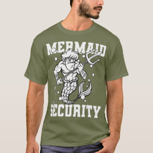 Camiseta Funny playa Merman Mermaid Security Swimming Beach
