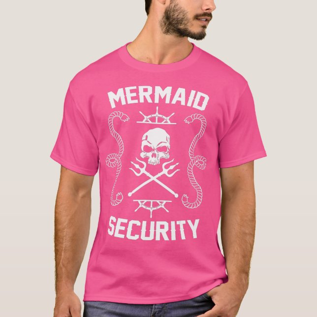 Camiseta Funny playa Merman Mermaid Security Swimming Beach (Anverso)