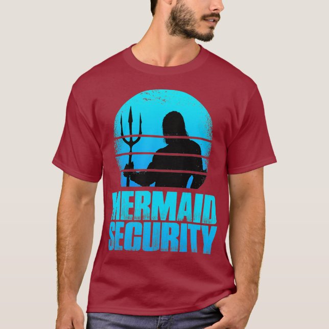 Camiseta Funny playa Merman Mermaid Security Swimming Beach (Anverso)