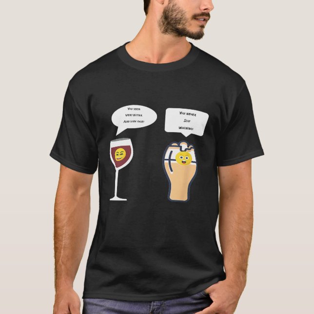 Camiseta Funny Plisner Beer Red Wine Chiste (Anverso)