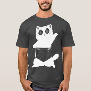 Camiseta Funny Pocket Cat White Kitten In The Pocket Cats O