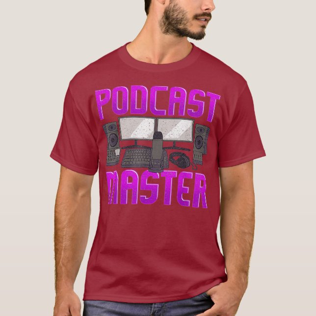 Camiseta Funny Podcast Master Podcasting Radio Pod Cast (Anverso)