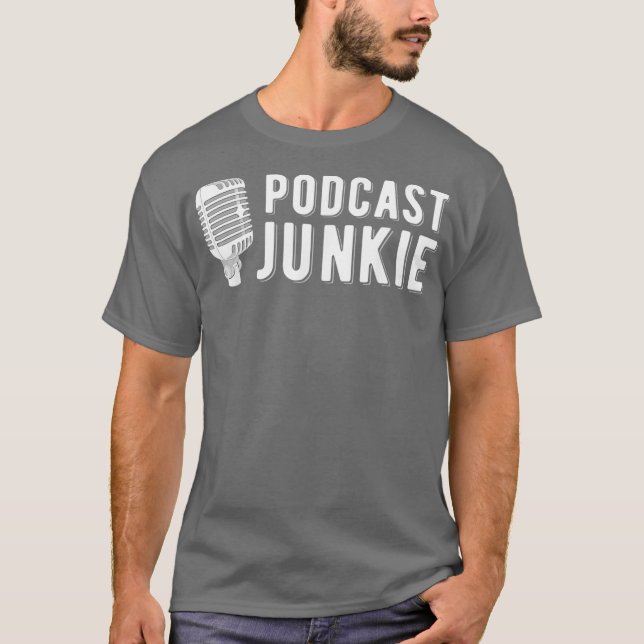 Camiseta Funny Podcasting Podcast Junkie Casting (Anverso)