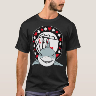 Camiseta Funny Poker Tiburón Teas Holdem Lucky Poker 