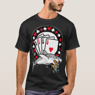 Camiseta Funny Poker Tiburón Teas Holdem Lucky Poker _1