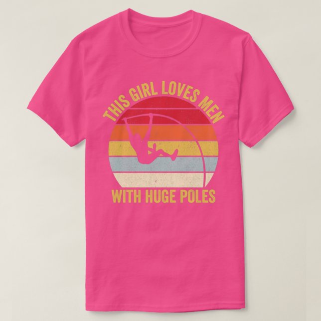 Camiseta Funny Pole Vault Pole Vaulage Con Enorme Ret Poles (Diseño del anverso)