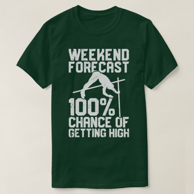 Camiseta Funny Pole Vault Pole Vaulage Weekend Forecast2 (Diseño del anverso)