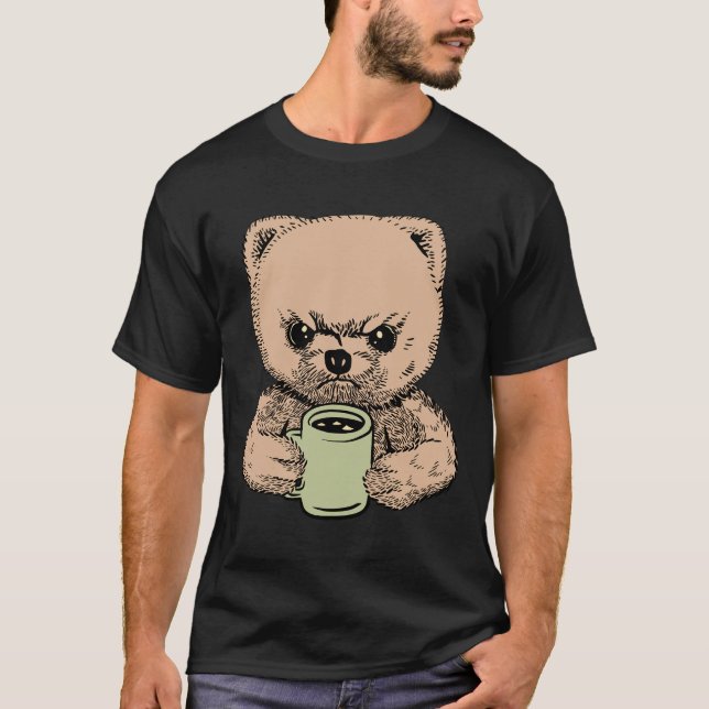 Camiseta Funny Pomeranian Angry Coffee Grumpy (Anverso)