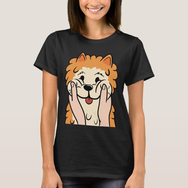 Camiseta Funny Pomeranian Chubby Cheeks (Anverso)