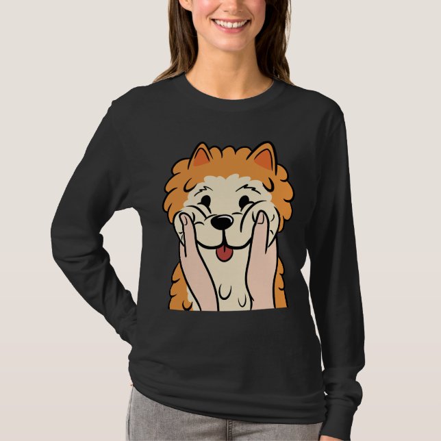 Camiseta Funny Pomeranian Chubby Cheeks (Anverso)