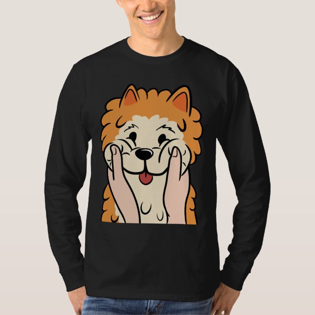Camiseta Funny Pomeranian Chubby Cheeks (Anverso)